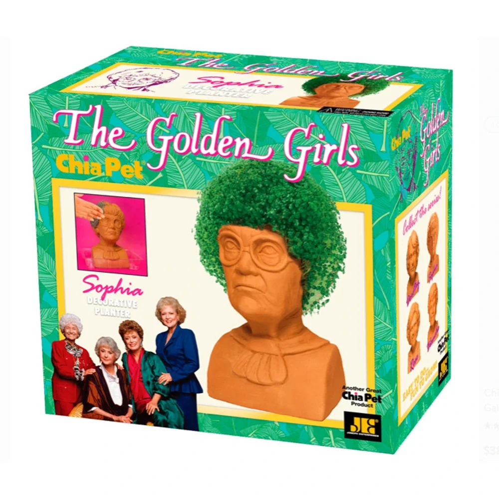 Chia Pet Golden Girls SOPHIA Decorative Planter Handmade Pottery Easy Grow NIB!!
